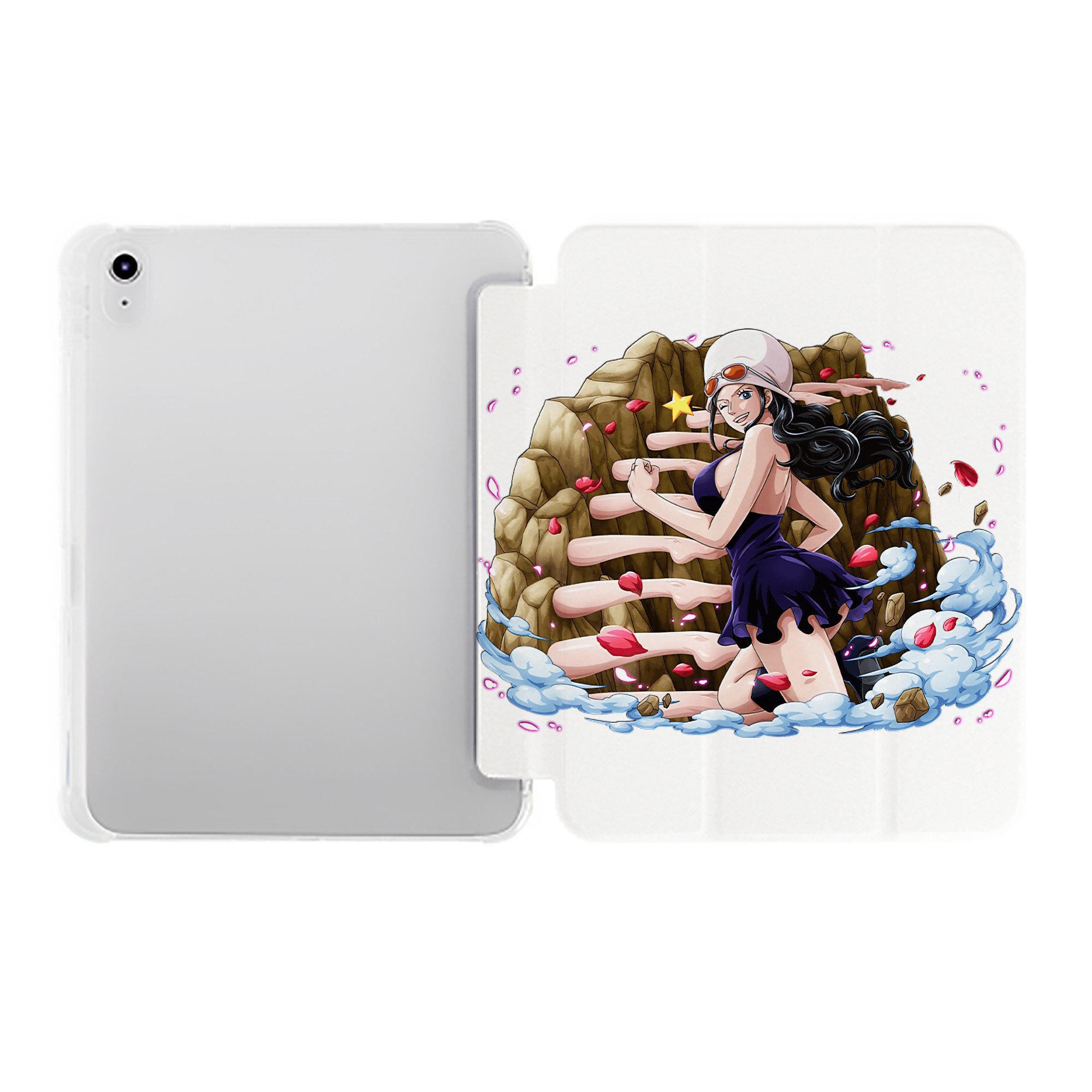 （画像用） ワンピース ニコ・ロビン ONE PIECE Nico Robin IPad ケース ペン収納付き 三つ折りスタンド PUレザー×シリコン 対応機種9.5/10.5/10.9インチ